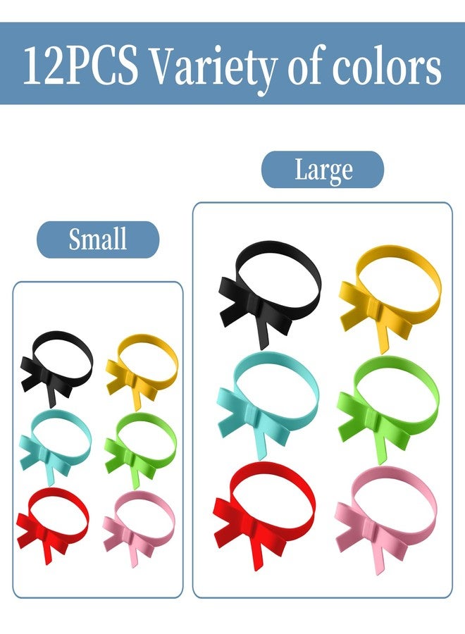 QUPIVA 12PCS Reusable Silicone Christmas Gift Wrap Bows for Present Boxs, 6 Colors Christmas Bows for Gift Wrapping, Elastic Bands for Easy Use – Perfect for Birthday, Festival, and Special Events - Image 3